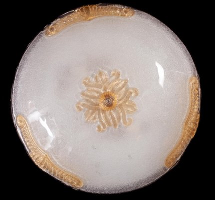 Murano Glass Ceiling Light or Flush Mount with Gold Inclusions by Barovier, 1970s-MBH-1031945