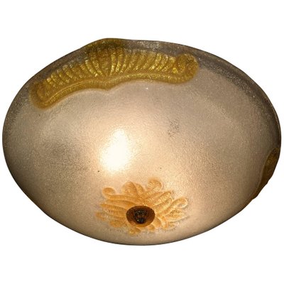 Murano Glass Ceiling Light or Flush Mount with Gold Inclusions by Barovier, 1970s-MBH-1031945