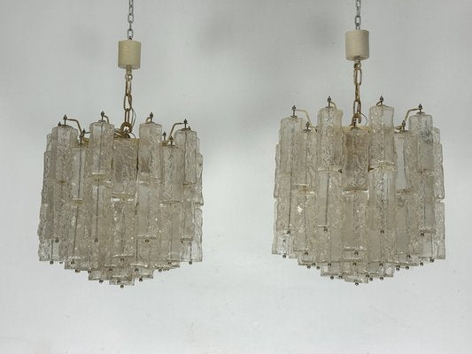 Murano Glass Chandeliers by Venini, Italy, 1970s, Set of 2-OT-1764771