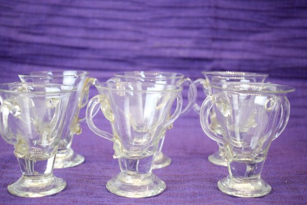 Murano Glass Cups, Italy, 1930s, Set of 6-AOL-925210