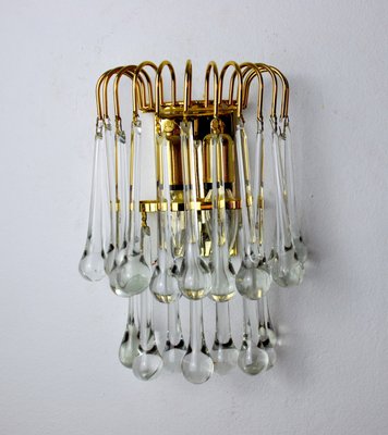 Murano Glass Drop Wall Lamp from Venini, Italy, 1960s-EJE-1373640