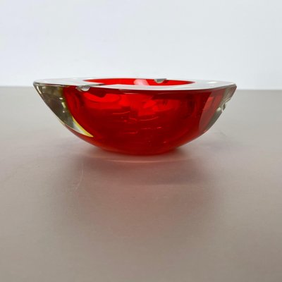 Murano Glass Faceted Sommerso Bowl or Ashtray, Italy, 1970s-QZ-1448594