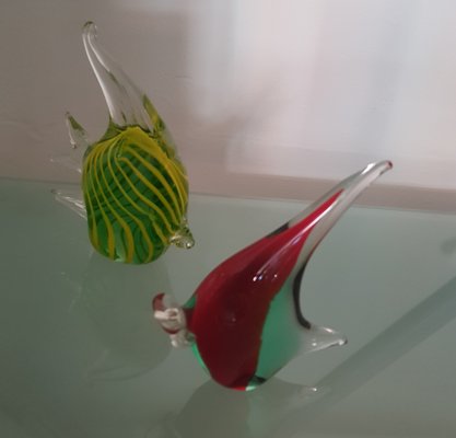 Murano Glass Fish Sculptures, 1950s, Set of 2-QDP-709685