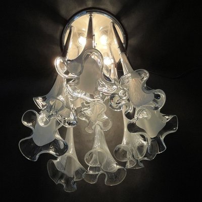 Murano Glass Flower Ceiling Lamp by Paolo Venini, 1960s-JUZ-903468