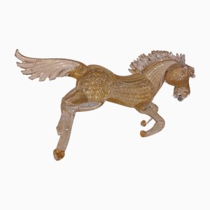 Murano Glass Golden Horse, 1980s-KIM-2034710