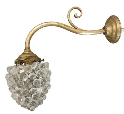 Murano Glass Grapes Wall Lamp, 1930s-ZVO-1453112