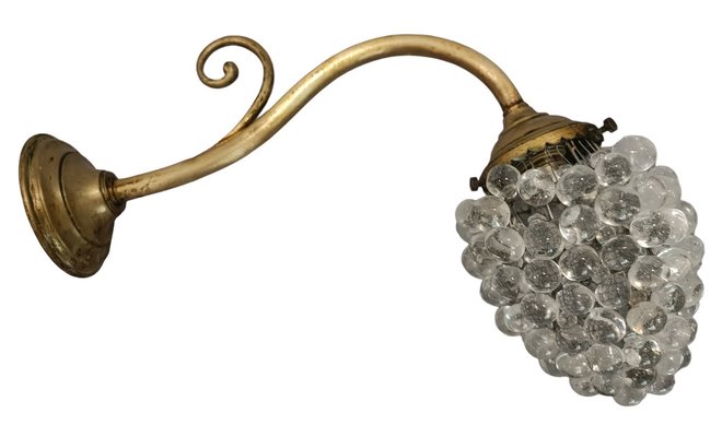 Murano Glass Grapes Wall Lamp, 1930s-ZVO-1453112