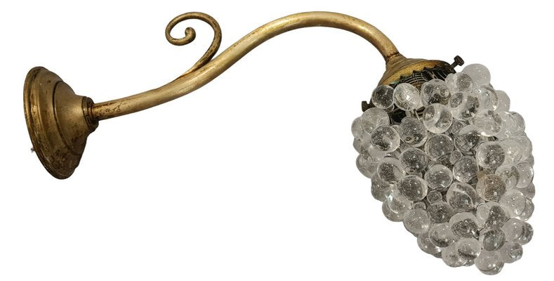 Murano Glass Grapes Wall Lamp, 1930s-ZVO-1453112