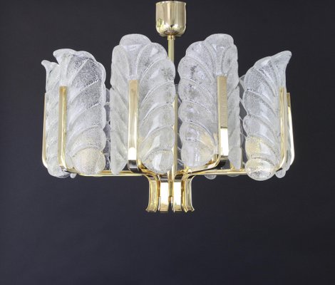 Murano Glass Leaf Chandelier by Carl Fagerlund for Orrefors, 1960-UGR-1086356