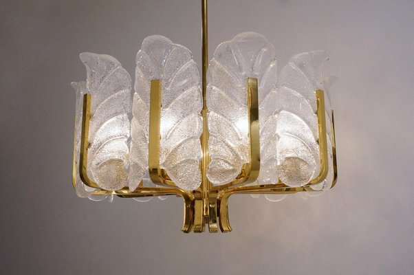 Murano Glass Leaf Chandelier by Carl Fagerlund for Orrefors, 1960-UGR-1086356