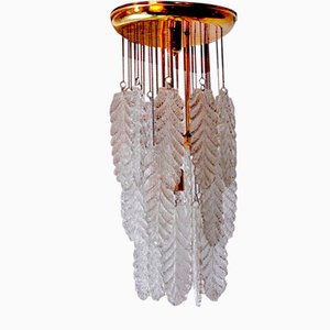 Murano Glass Leaf Chandelier from Mazzega, Italy, 1970s-EJE-953923