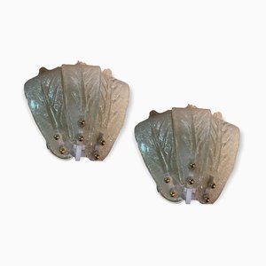 Murano Glass Leaf Sconces, Set of 2-JJC-1309745