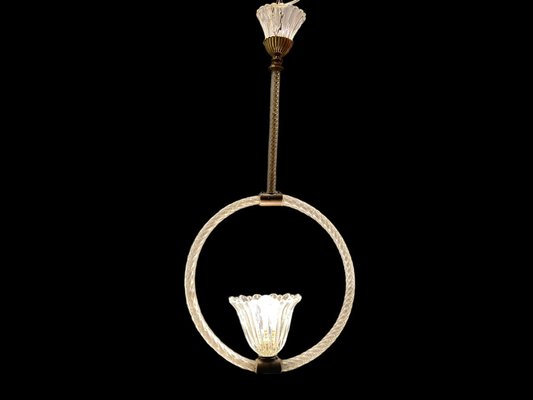 Murano Glass Pendant Light by Ercole Barovier, 1940s-JJC-1700264