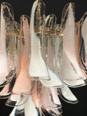 Murano Glass Pink and White Lattimo Chandelier from Mazzega, 1980s-MBH-1031936