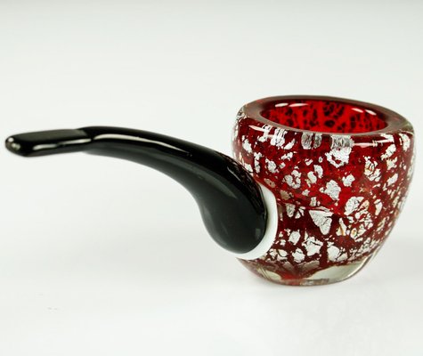 Murano Glass Pipe-Shaped Ashtray-FUP-1062689