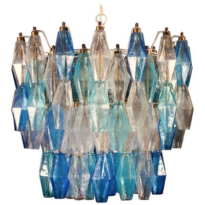 Murano Glass Sapphire Colored Poliedri Chandelier-MBH-1031596