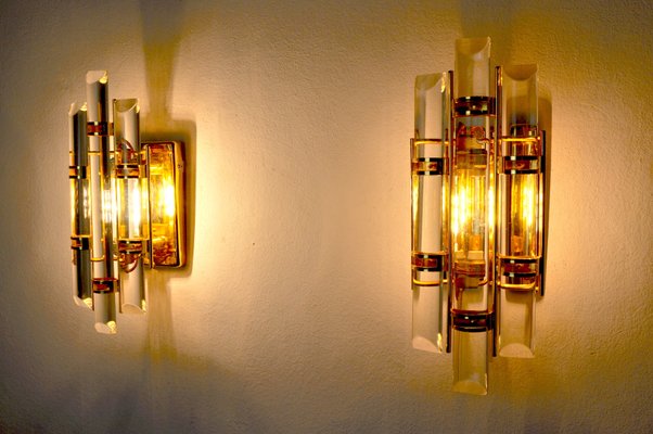 Murano Glass Sconces by Paolo Venini, Italy, 1970s, Set of 2-EJE-1373618