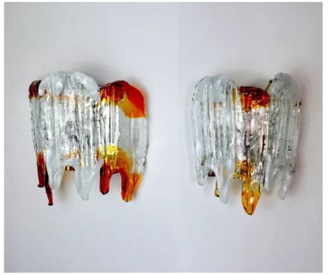 Murano Glass Sconces, Italy, 1960s, Set of 2-EJE-1373491