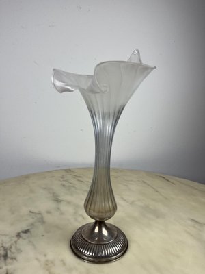 Murano Glass & Silver Vase, Italy, 1960s-YST-1787799