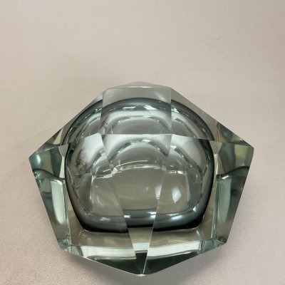 Murano Glass Sommerso Grey Diamond Ashtray by Flavio Poli, 1970s-QZ-1743364