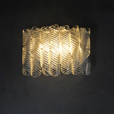 Murano Glass Spiral Sconces by Mazzega, 1960s, Set of 2-JQO-645801