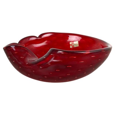 Murano Glass Strawberry Bowl Element Shell Ashtray, Italy, 1970s-QZ-1052928