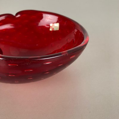 Murano Glass Strawberry Bowl Element Shell Ashtray, Italy, 1970s-QZ-1052928