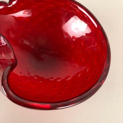 Murano Glass Strawberry Bowl Element Shell Ashtray, Italy, 1970s-QZ-1052928