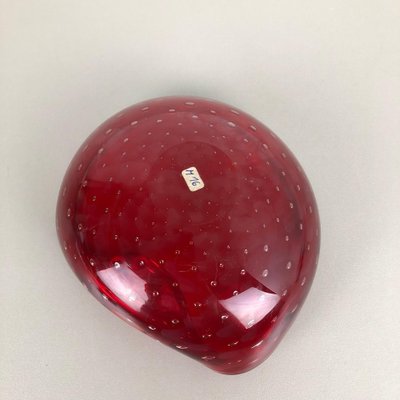 Murano Glass Strawberry Bowl Element Shell Ashtray, Italy, 1970s-QZ-1052928