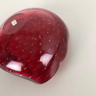 Murano Glass Strawberry Bowl Element Shell Ashtray, Italy, 1970s-QZ-1052928