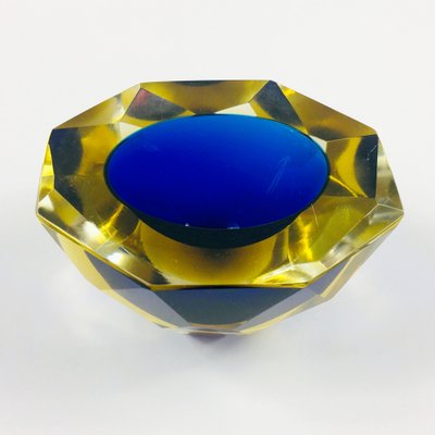 Murano Glass Submerged Diamond Faceted Bowl by Alessandro Mandruzzato, Italy, 1970s-BMM-1295063