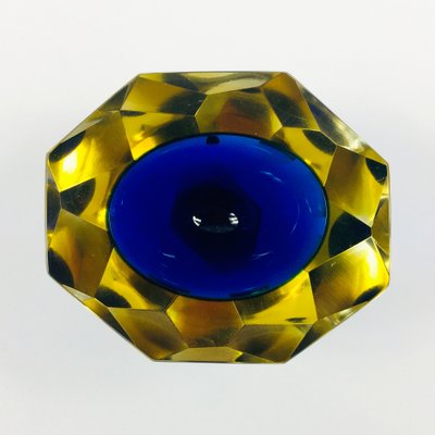 Murano Glass Submerged Diamond Faceted Bowl by Alessandro Mandruzzato, Italy, 1970s-BMM-1295063