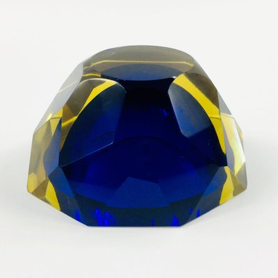 Murano Glass Submerged Diamond Faceted Bowl by Alessandro Mandruzzato, Italy, 1970s-BMM-1295063