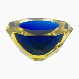 Murano Glass Submerged Diamond Faceted Bowl by Alessandro Mandruzzato, Italy, 1970s-BMM-1295063