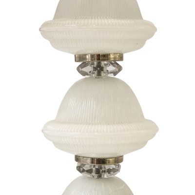 Murano Glass Table Lamp with Grey Velvet Shade, Italy, 1950s-UZ-1444351