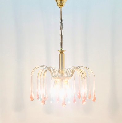 Murano Glass Teardrop Waterfall Chandelier, 1970s-BMM-1779581