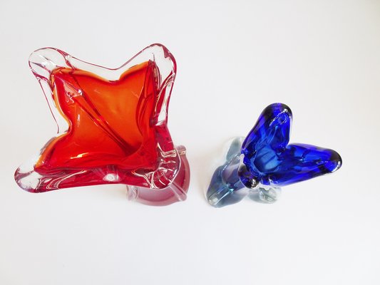 Murano Glass Vases, Italy, 1960s, Set of 2-BLG-1396612