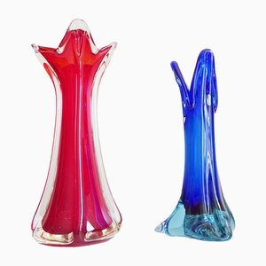 Murano Glass Vases, Italy, 1960s, Set of 2-BLG-1396612