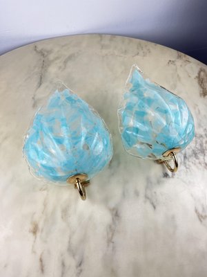 Murano Glass Wall Lamps, Murrina, Italy, 1980s, Set of 2-YST-1762447