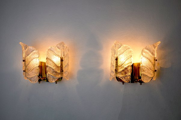 Murano Glass Wall Lights by Carl Fagerlund, 1970s, Set of 2-EJE-1170100