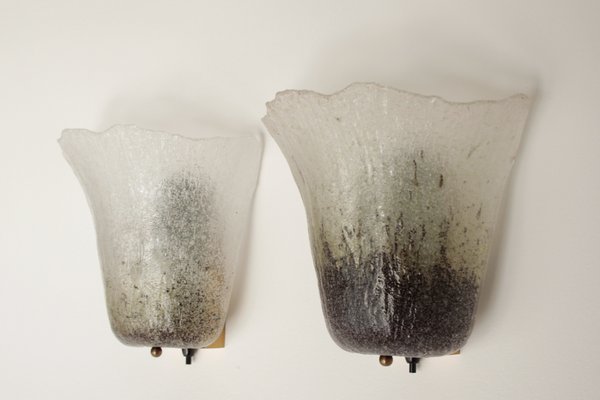 Murano Glass Wall Lights from Peill & Putzler, 1970s, Set of 2-DUM-2027079