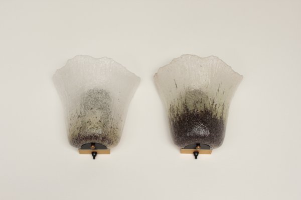 Murano Glass Wall Lights from Peill & Putzler, 1970s, Set of 2-DUM-2027079