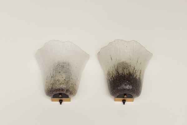 Murano Glass Wall Lights from Peill & Putzler, 1970s, Set of 2-DUM-2027079