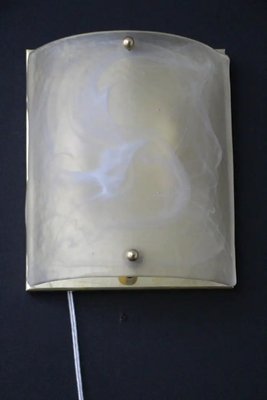 Murano Glass Wall Lights in Alabaster Decor, Shield Shape Wall Lights, 1990s, Set of 2-YF-2029066