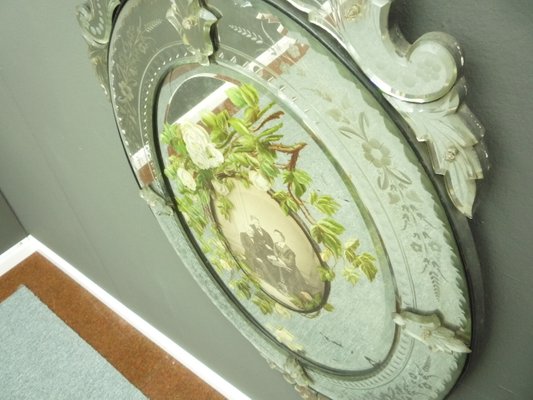 Murano Glass Wall Mirror, 1880s-UG-1441937