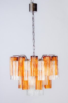 Murano Gold and Clear Glass Tronchi Chandelier, 1970s-MBH-1032597