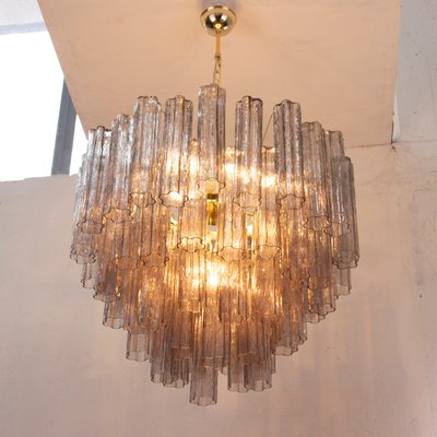 Murano Gray Glass Tronchi Chandelier, 1990s-MPO-2018525