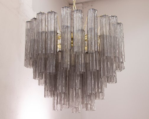 Murano Gray Glass Tronchi Chandelier, 1990s-MPO-2018525