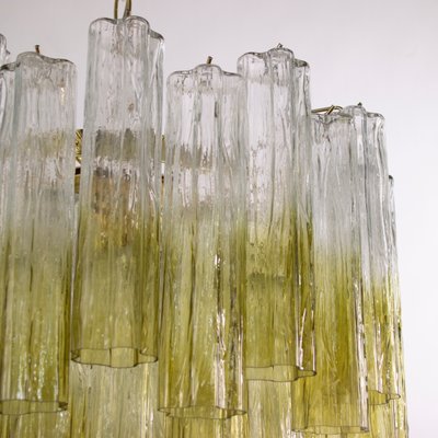 Murano Green and Clear Glass Tronchi Chandelier, 1980s-MPO-2018151