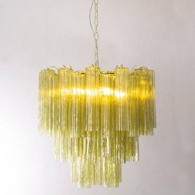 Murano Green Glass Tronchi Chandelier, 1980s-MPO-1761774